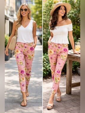 7th avenue Floral Ankle Pants Size 2
